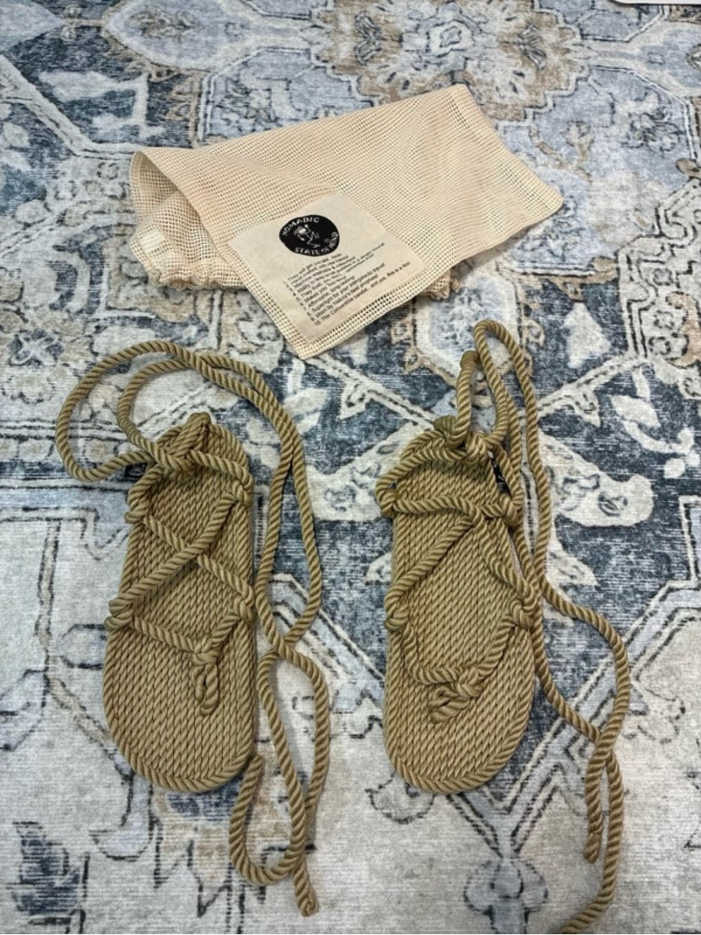 Nomadic State of Mind Rope Lace Up Boho Gladiator Sandals